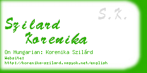 szilard korenika business card